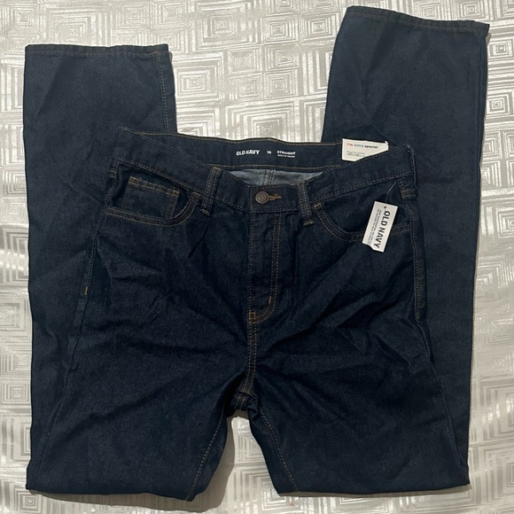 Old Navy Wow Straight Non-Stretch Jeans Medium Dark Wash Boys, NWT - Picture 3 of 12